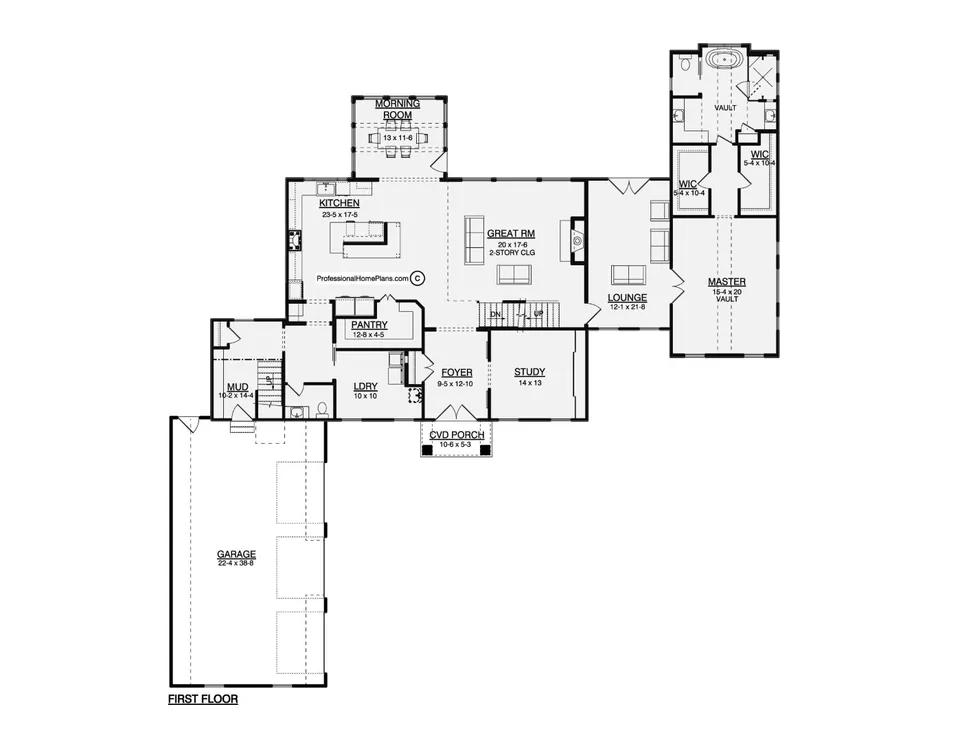 The Huron main level floor plan